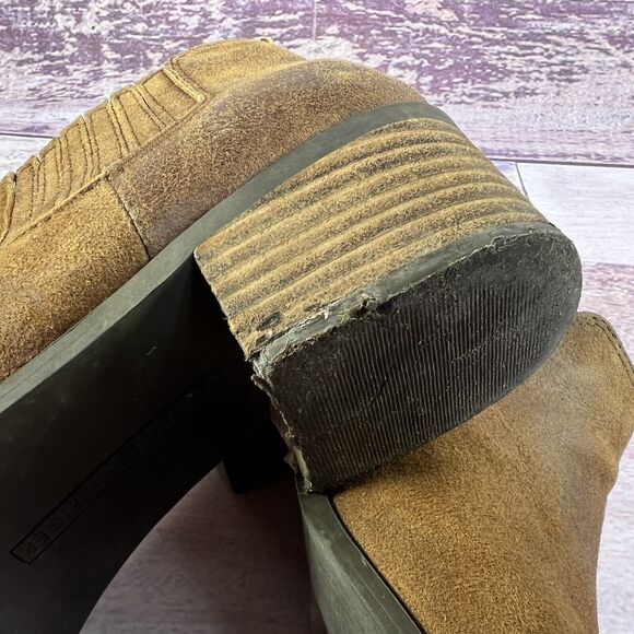 Tommy Hilfiger Womens 8 M Chelsea Booties Brown Leather Ankle Top Slip-On Shoes - Picture 11 of 16